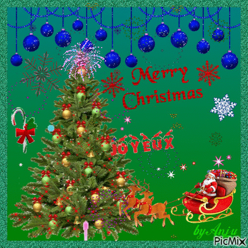 Joyeux Noel Et Merry Christmas - Бесплатный анимированный гифка