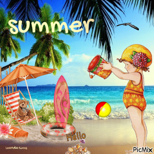 Hello-summer - GIF animé gratuit