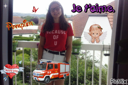 le pompier de mon coeur - Бесплатный анимированный гифка
