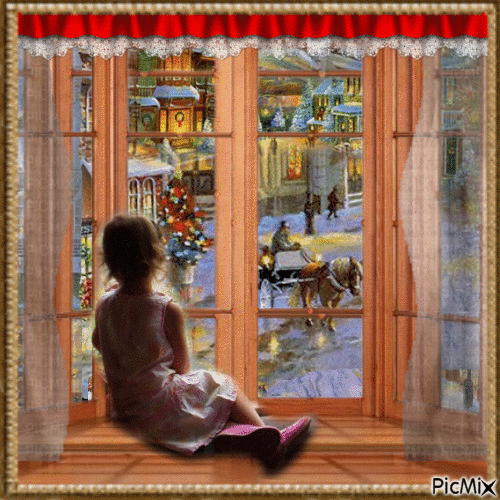 camdan bakan çocuk - Ingyenes animált GIF