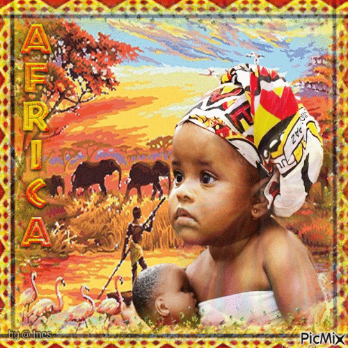 Kind Afrikas - GIF animasi gratis