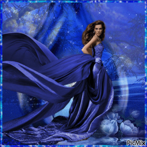 Lady in blue - Δωρεάν κινούμενο GIF
