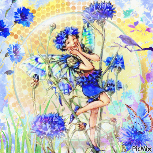 The Cornflower Fairy - GIF animé gratuit