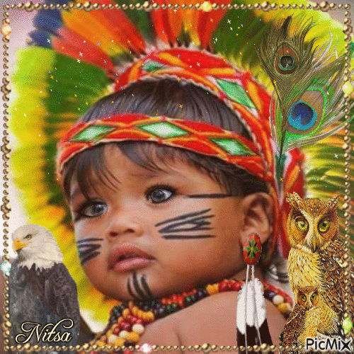 L'enfant Amérindien - GIF animé gratuit