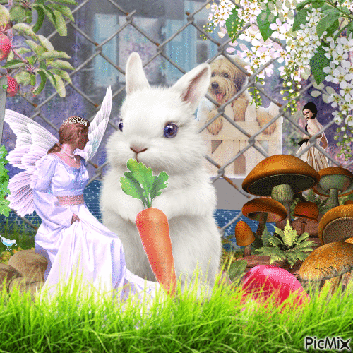 Fairy in a white dress - GIF animado gratis
