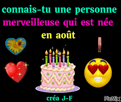 anniversaire aout - Darmowy animowany GIF