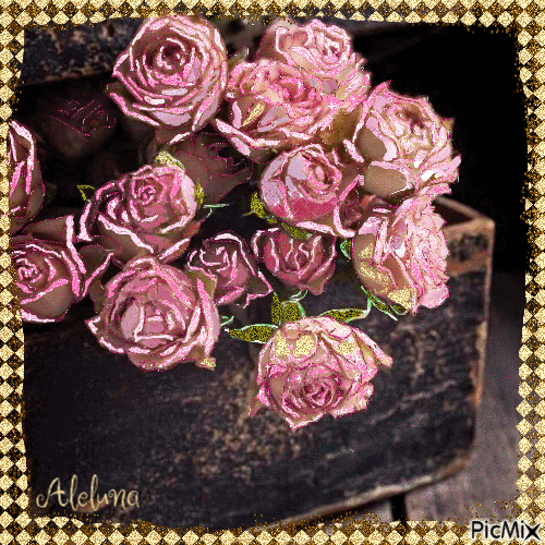 Rose rosa - GIF animado grátis