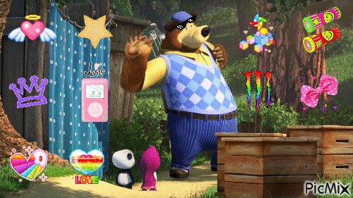 bear from masha and the bear - 無料のアニメーション GIF