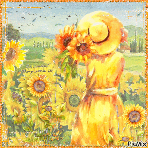 Sunflowers World - GIF animasi gratis