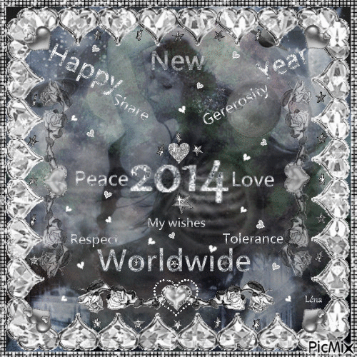 <3 Onnellista Uutta Vuotta <3 Mis votos para el año nuevo <3 My wishes for the New Year <3 OnnMeine Wünsche für das Neujahr <3 - Darmowy animowany GIF