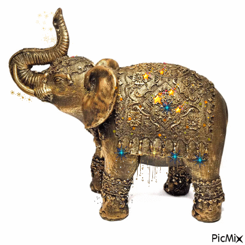 Elefante Dourado - Δωρεάν κινούμενο GIF