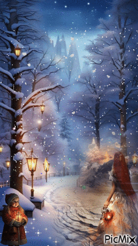 nuit d'hiver - Animovaný GIF zadarmo