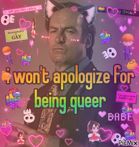 gay pride catboy saul goodman breaking bad better call saul - Gratis geanimeerde GIF