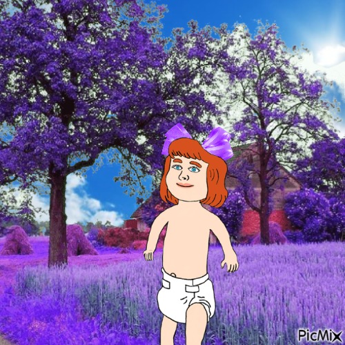 Baby in lavender field - δωρεάν png
