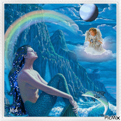 Sirène et ange - Nemokamas animacinis gif