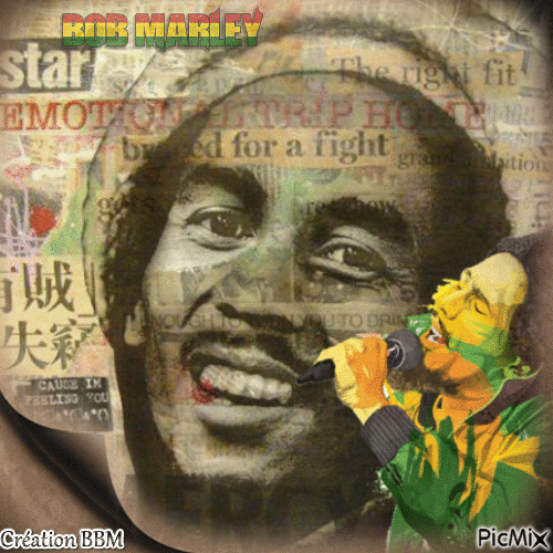 Bob Marley par BBM - Nemokamas animacinis gif