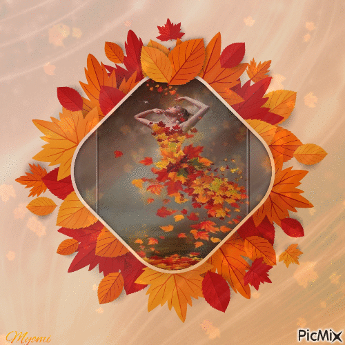 femme feuilles - Free animated GIF
