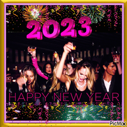 PARTY INTO THE NEW  YEAR - Gratis geanimeerde GIF