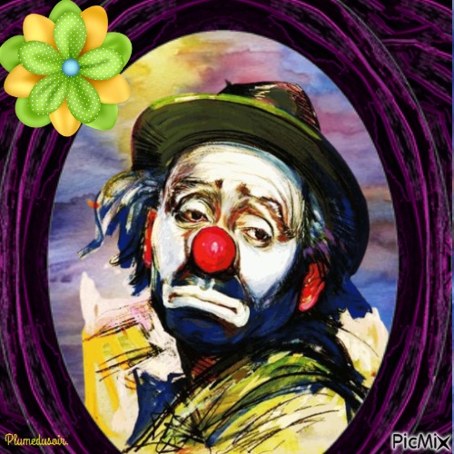 Clown aquarelle. - png ฟรี