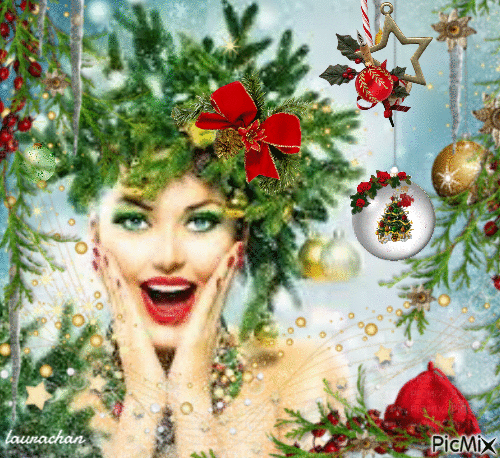 Donna natalizia - laurachan - GIF animado grátis