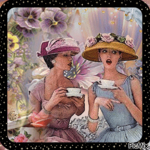 Vintage " Chá da tarde " - GIF animado grátis
