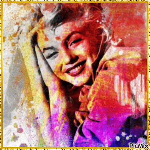 Marilyn Monroe en aquarelle - Free animated GIF