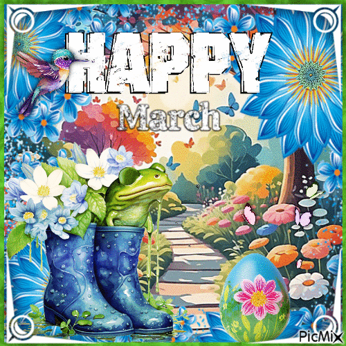 Greeting Happy March - Free animated GIF