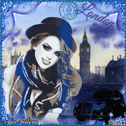 concours : Londres en aquarelle - Tons bleus - Gratis geanimeerde GIF