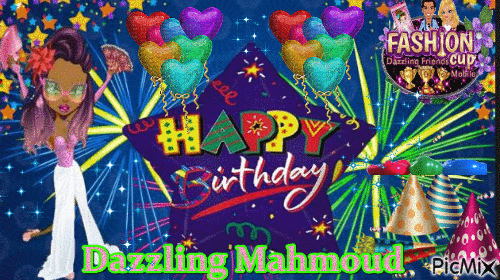 Happy Birthday Mahmoud - GIF animé gratuit