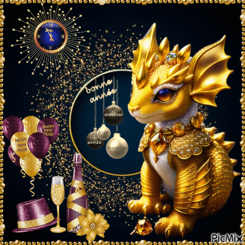 Dragon d'or du Nouvel an. - Darmowy animowany GIF
