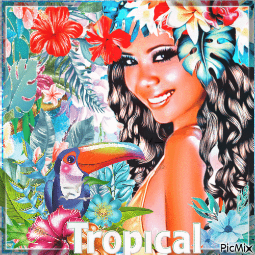 Tropical summer - GIF animado grátis