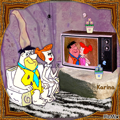 Wilma and Fred Flintstone - Nemokamas animacinis gif