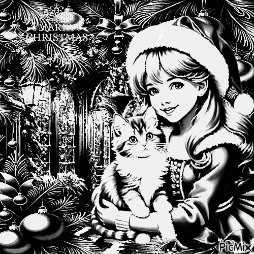Vorschau auf Weihnachten – Schwarzweiß - Ingyenes animált GIF