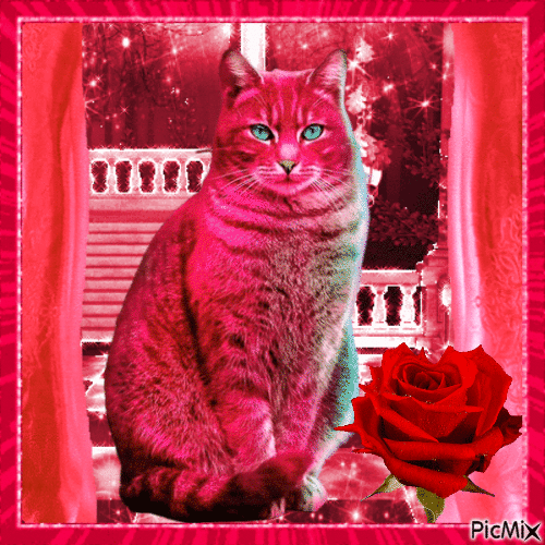 Cat-Red Tones - Gratis animeret GIF