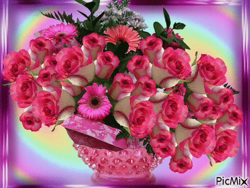 bouquet de fleurs - Δωρεάν κινούμενο GIF