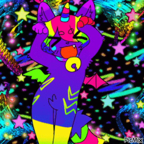 Fictional Rainbowcore Cat - Darmowy animowany GIF
