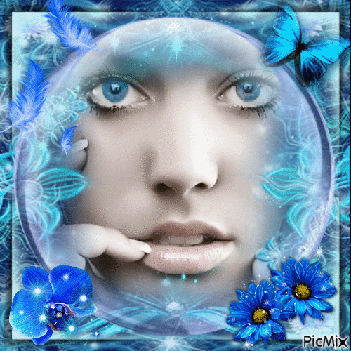 Lady in blue - Darmowy animowany GIF