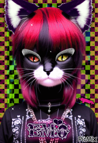 Emo Kitty - Animovaný GIF zadarmo