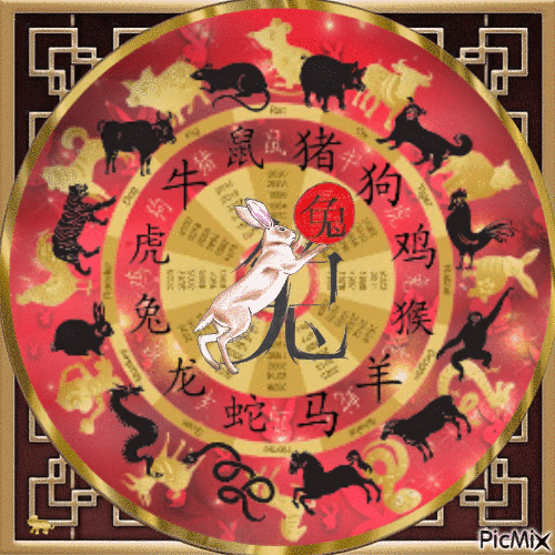 Chinese Zodiac : The hare - GIF animado grátis