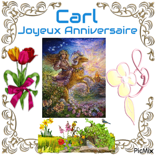 joyeux anniversaire Carl - Бесплатный анимированный гифка