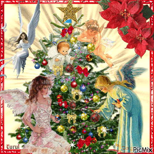 Décoration d'arbre de Noël - Бесплатный анимированный гифка