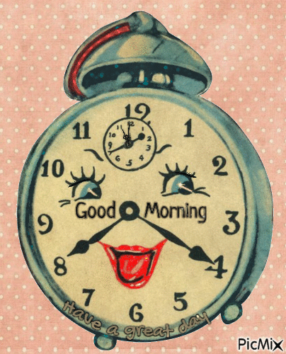 Good Morning, alarm clock, vintage - Free animated GIF - PicMix