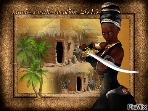 jolie guerrière africaine - Gratis animerad GIF