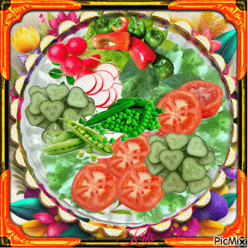 Décoration de salade variée - Ingyenes animált GIF