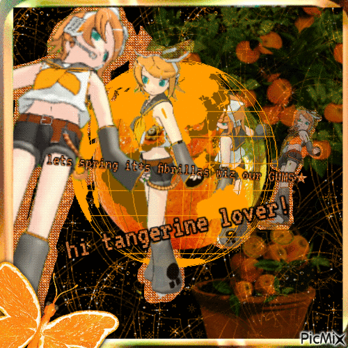 KAGAMINE RIN hi tangerine lover! - 無料のアニメーション GIF