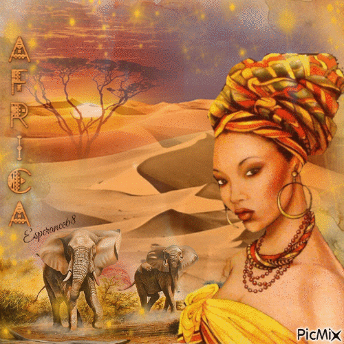 🦁 La jolie africaine Fauzia 🦁 - GIF animé gratuit