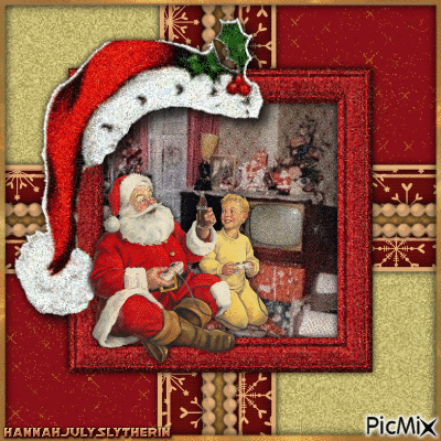 {Chilling with Santa} - Gratis animerad GIF