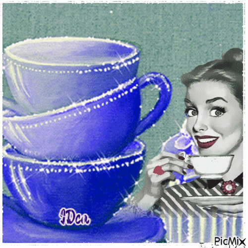 Café bleu - GIF animate gratis