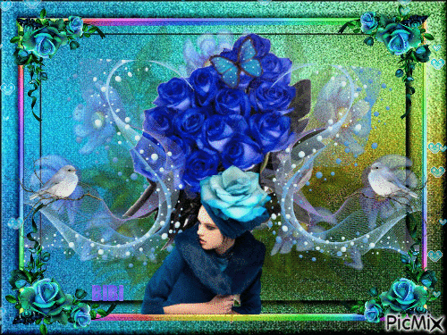 La rose bleue - 免费动画 GIF