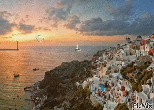 Greek Island - Animovaný GIF zadarmo